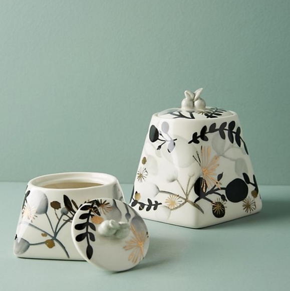 New Anthropologie Monochromatic Canister, set of 2 - Picture 1 of 4